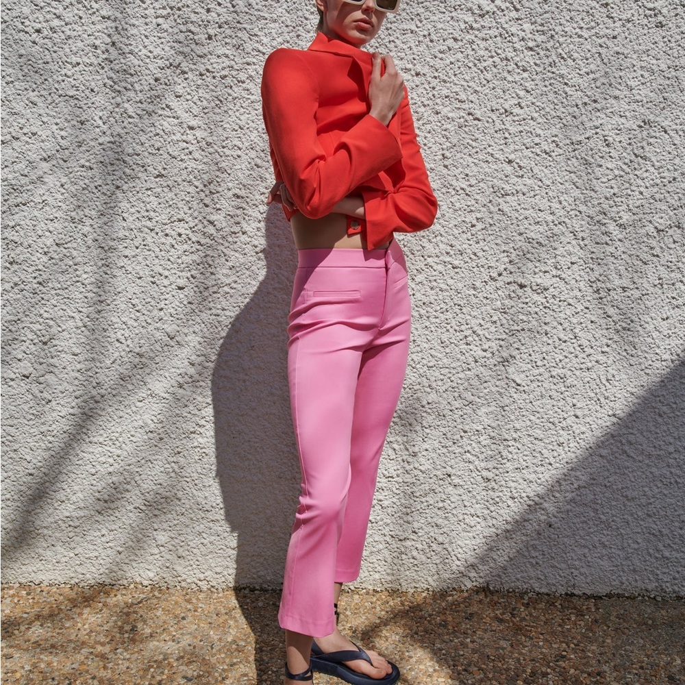 ZARA Pink mini flared trousers